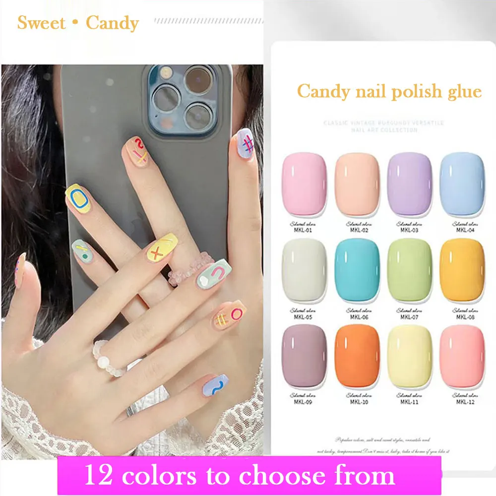 

8ml/bottle Candy Sweet Gel Nail Polish Pink Yellow Dopamine UV Semi-permanent Gel Soak Off DIY Fashion Lovely Nail Art Varnish