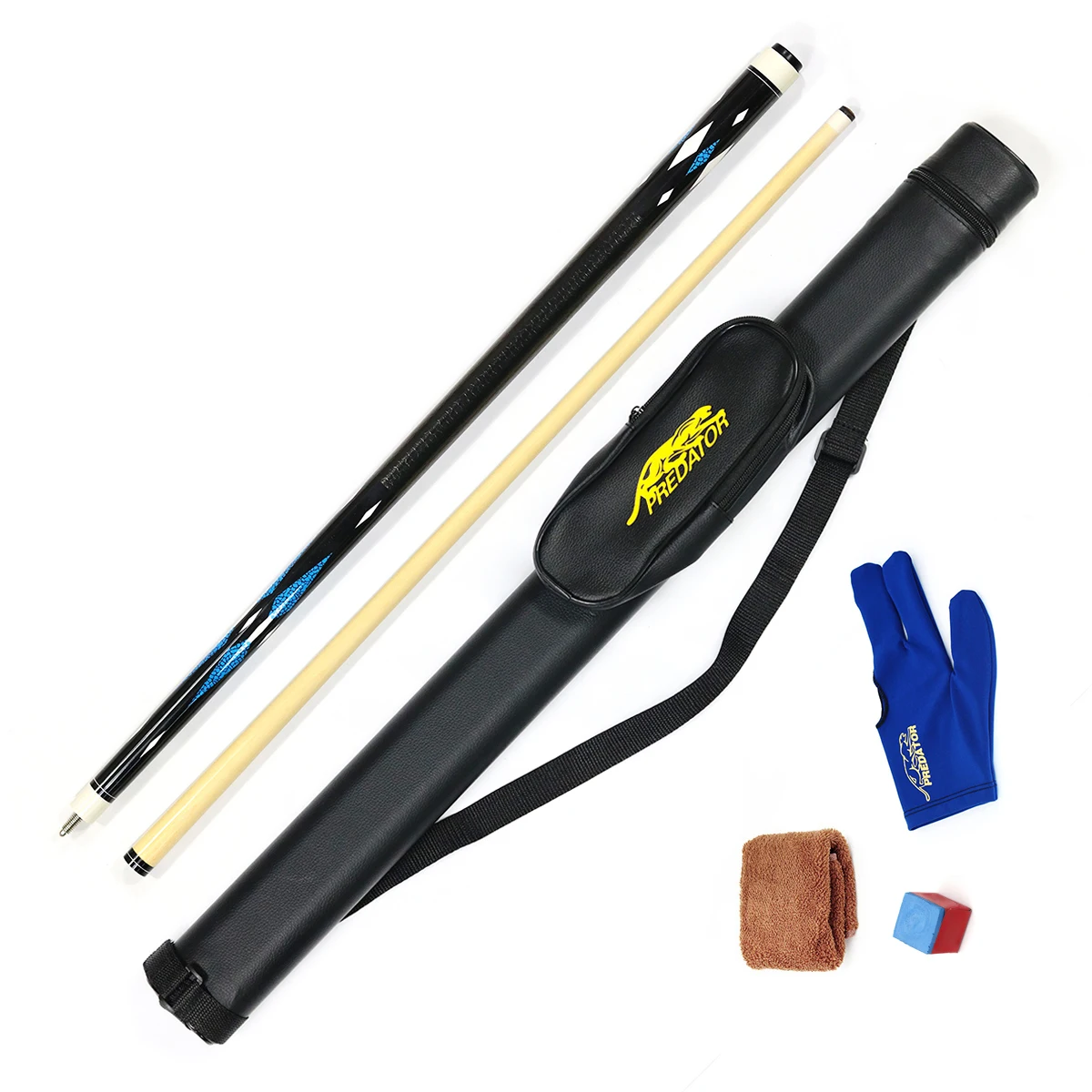 Gift Set of Billiard Snooker Play Pool Cue with Case Kit 1/2-PC