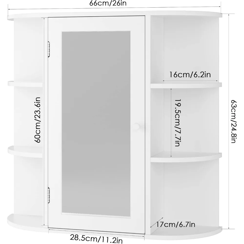 Bad Medizin schrank mit Einzels piegel tür, Wand Medizin schrank, Aufbewahrung Medizin schrank für Badezimmer, weiß