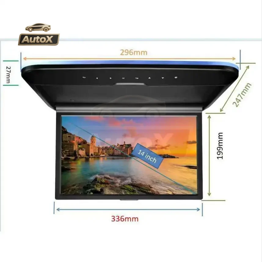 Auto X Multimedia video player mirror link 11.6 inches/14 inches 1160 * 780 roof ceiling monitor screen remote control