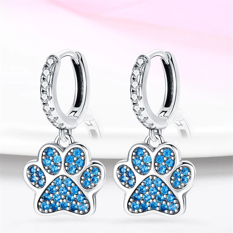 Luminous Shell Women Earrings Original 925 Sterling Silver Pave CZ Star Moon Hoop Earrings Engagement Wedding Jewelry