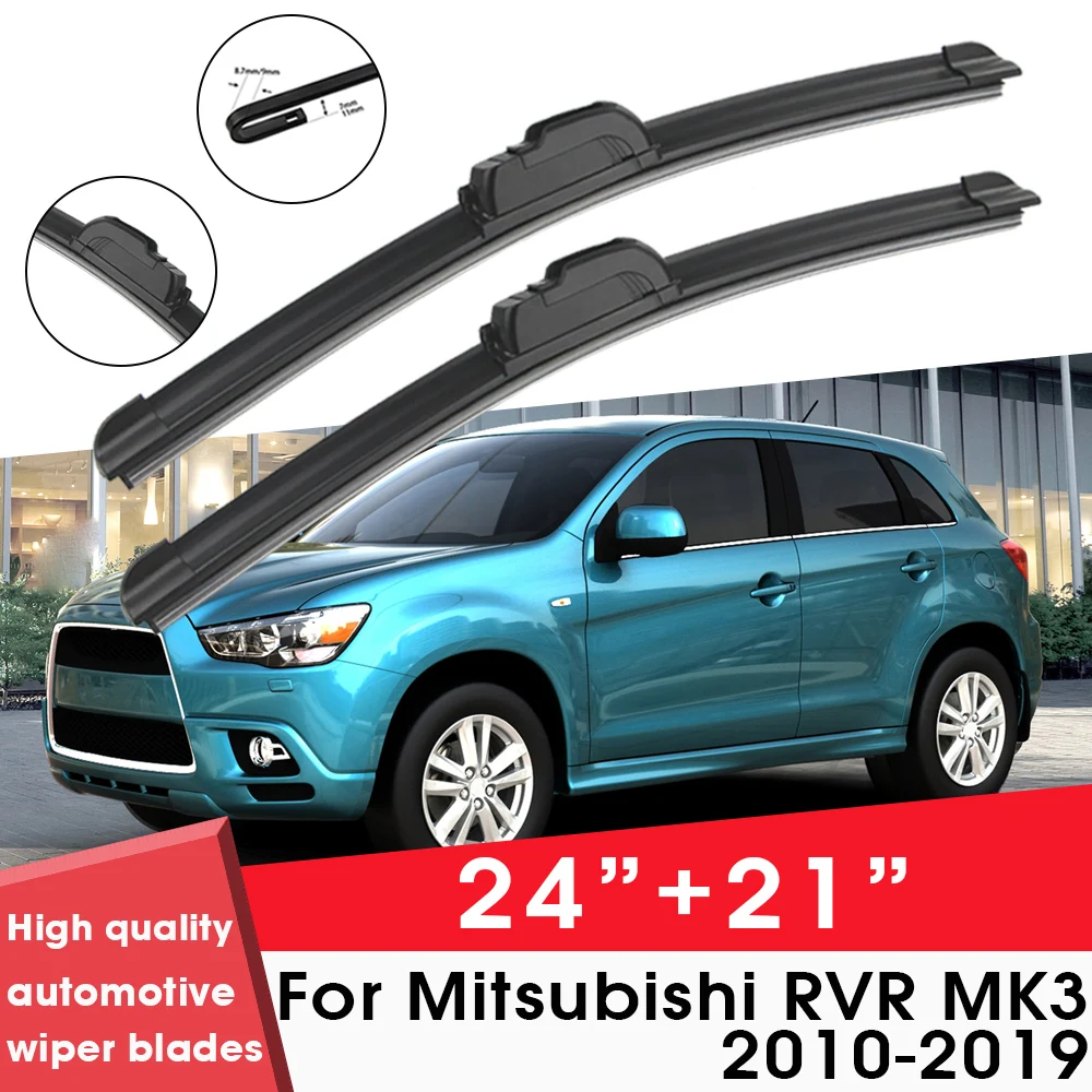 

Car Wiper Blade Blades For Mitsubishi RVR MK3 2010-2019 24"+21"Windshield Windscreen Clean Naturl Rubber Cars Wipers Accessories