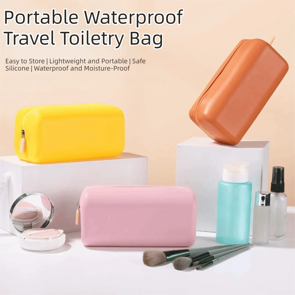 Portable Silicone Cosmetics Storage Bag Large Capacity Waterproof Luggage Pouch Makeup Organizer Bag Women
