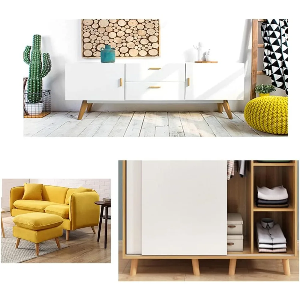 4 عبوات من أرجل قطع الأثاث الخشبية الصلبة مقاس 6 بوصة، أرجل بديلة لأرجل منتصف القرن الحديثة لطاولة نهاية الأريكة وحامل التلفاز والسرير #6