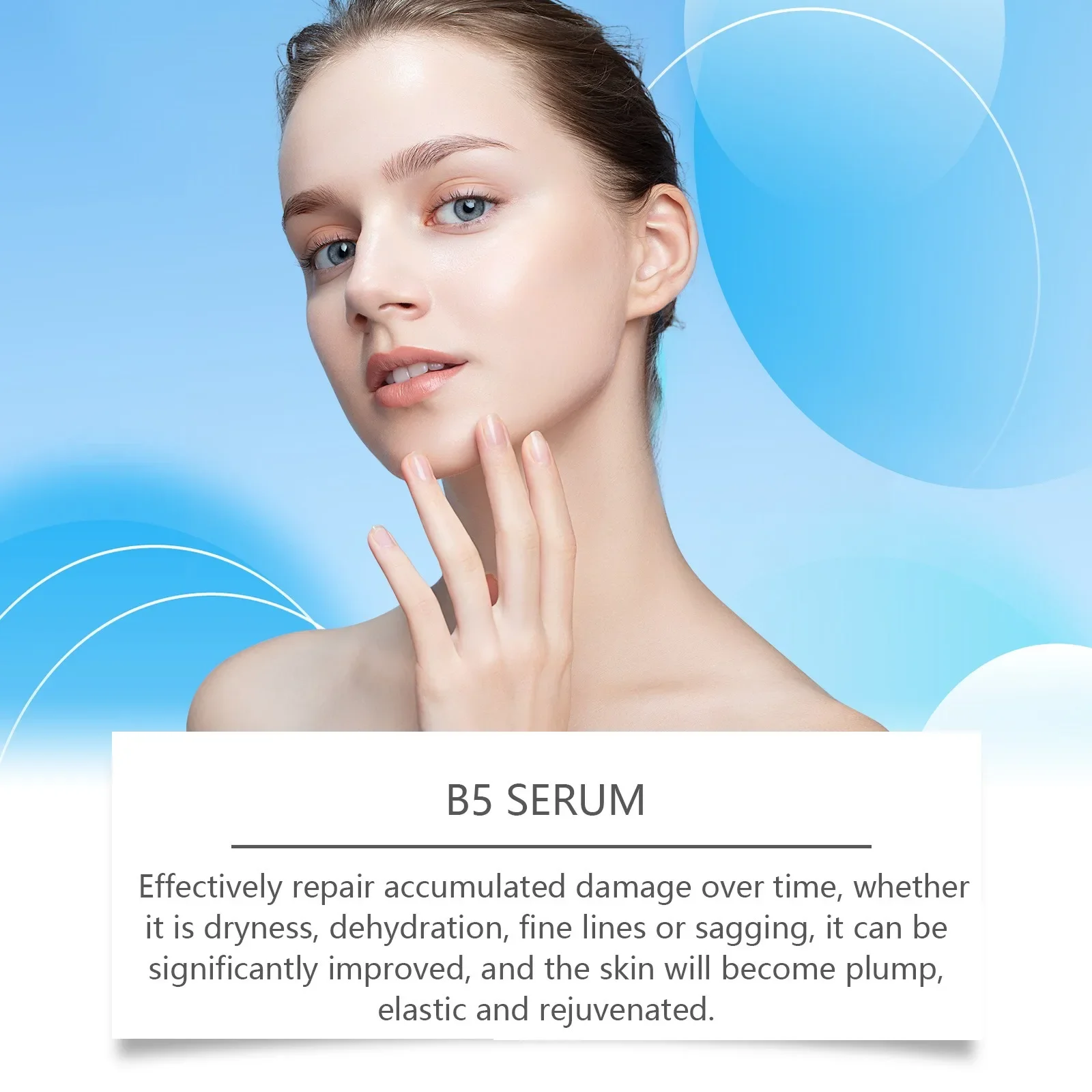 Vitamin B5 Facial Serum Hyaluronic Acid Essence Moisturizing Repair Damage Skin Smooth Deeply Nourishes Reduce Lines Skincare