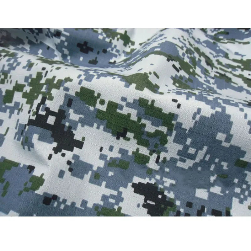 1.5M Width Blue Green Digital Camouflage Fabric Polyester Cotton Wear Resistant Cloth DIY Air Force Uniform Material