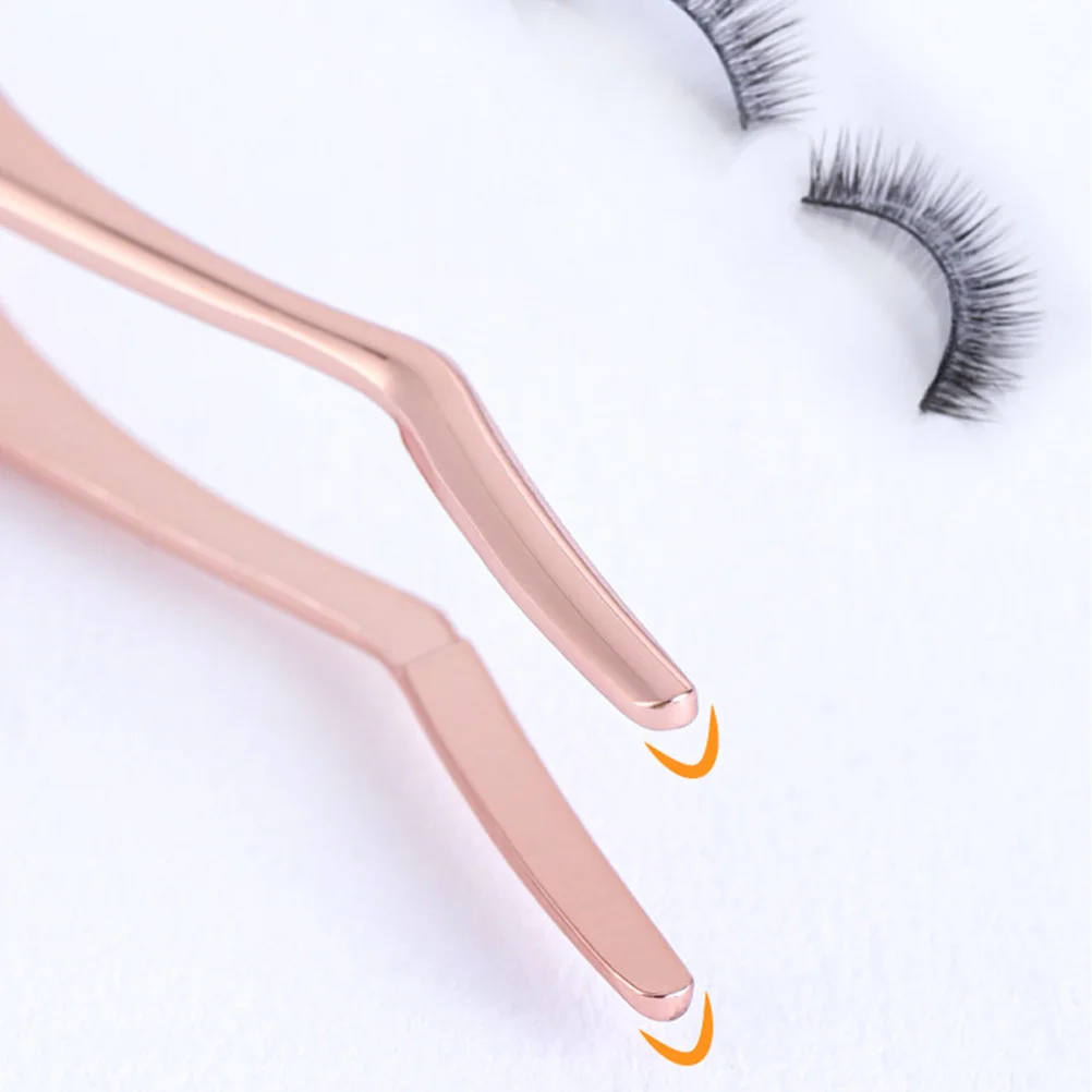 2 stuks gebogen punt wimpers pincet premium roestvrijstalen wimperverlengingsgereedschap voor professioneel of persoonlijk gebruik rosé goud