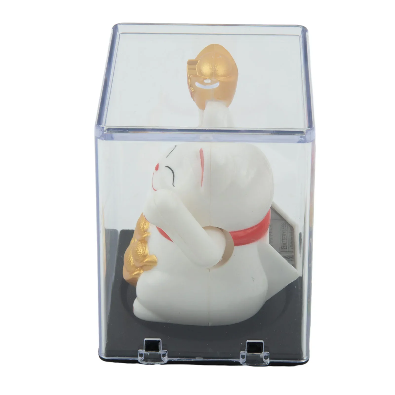 2 Inch Solar Automatic Waving Lucky Cat Welcoming Chinese Lucky Cat Waving Hand Beckoning Fortune Cat Figurines For Home Decor