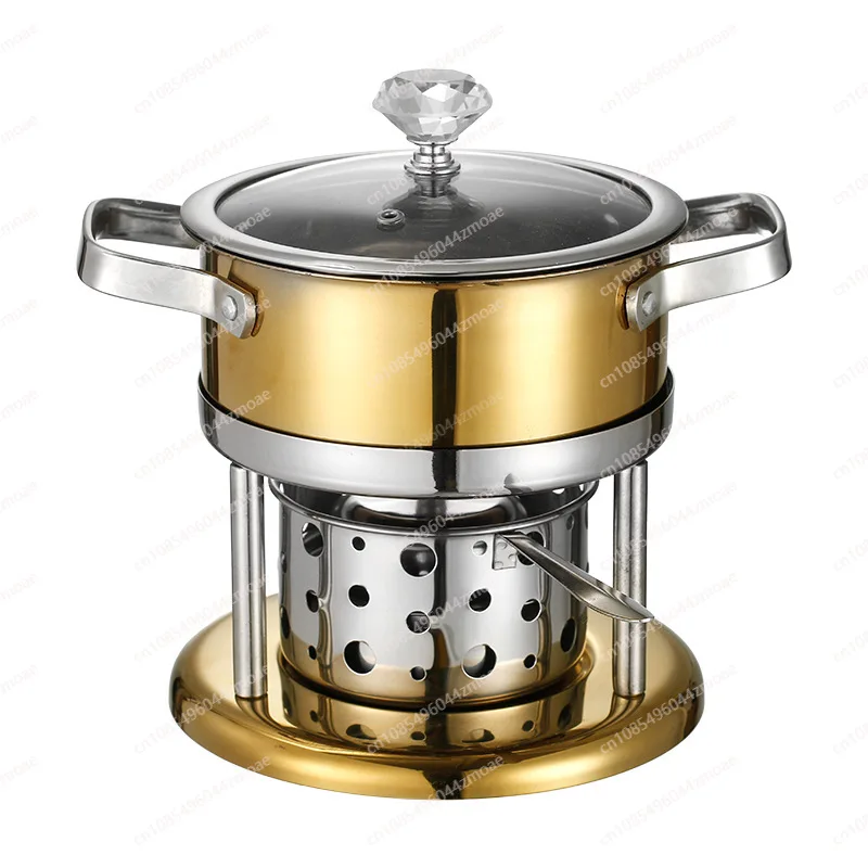 

304 stainless steel single small hot pot special alcohol stove environmentally friendly oil commercial self-service shabu