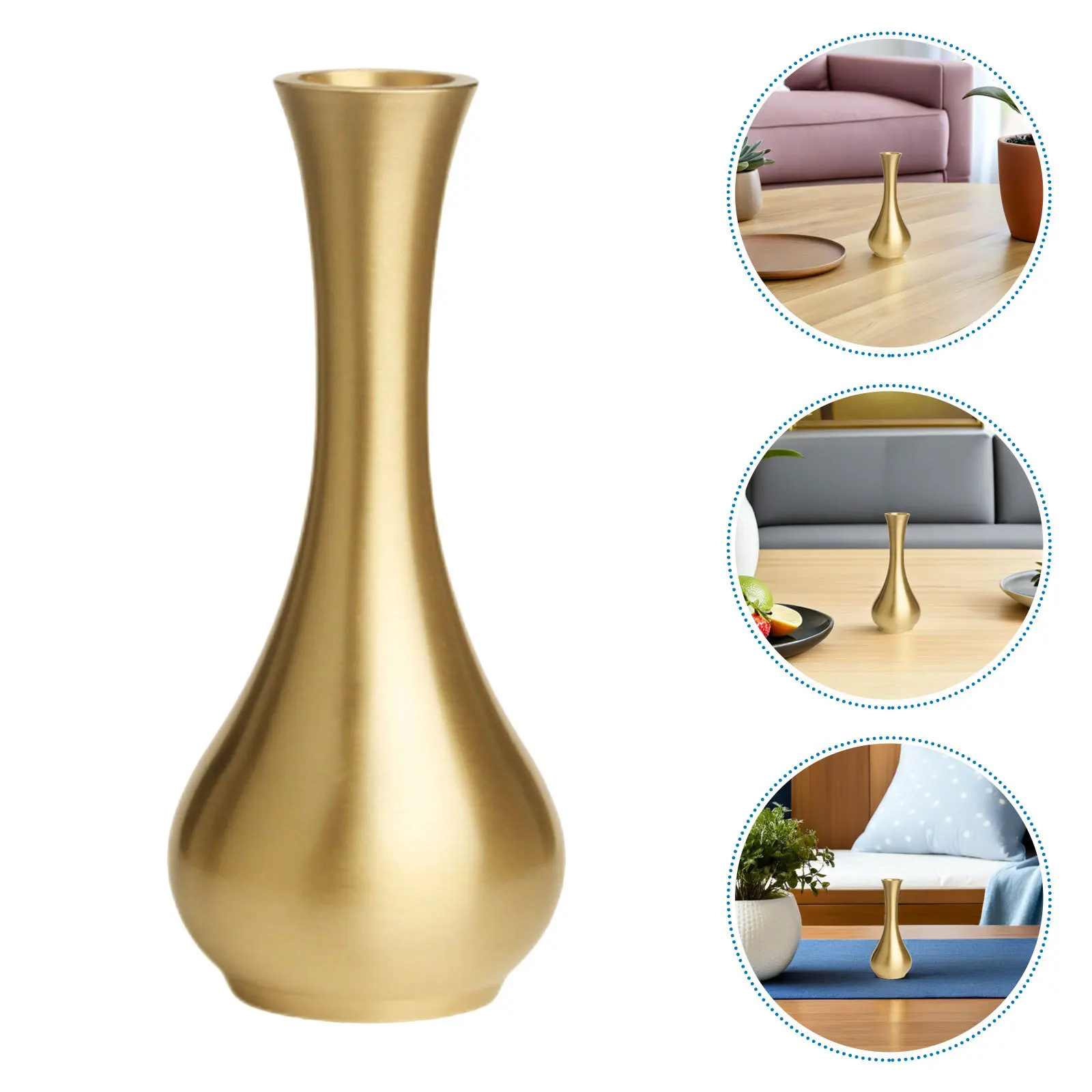 

2Pcs Mini Brass Vase Small Gold Metal Vase Tiny Desktop Flower Holder Flower Arrangement Home Decor Desktop Decor