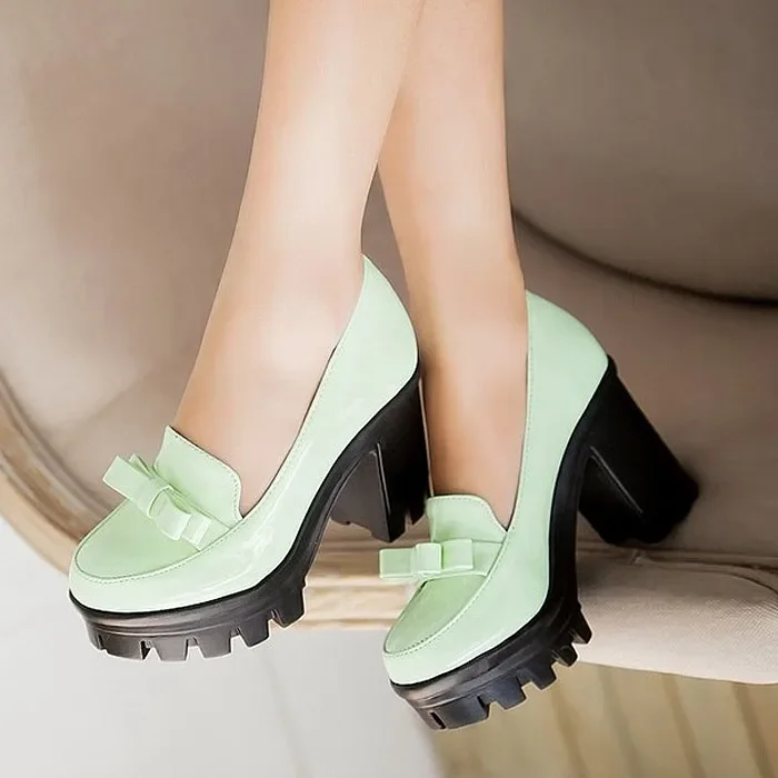 Lolita Lady Maid Uniform Leistung Runder Kopf Dicker High Heel Schuh Cosplay Schuhe Anime Schuhe