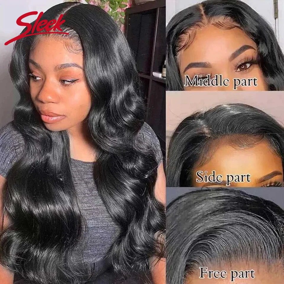 Sleek 13X4 Lace Frontal Wigs Brazilian Body Wave Lace Front Human Hair Wigs 100% Natural Remy Hair Wig