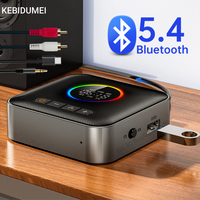 Bluetooth 5.4 Audio Receiver Transmitter FM USB 3.5MM AUX RCA Stereo HIFI Music Wireless Adapter With Mic For TV Speaker