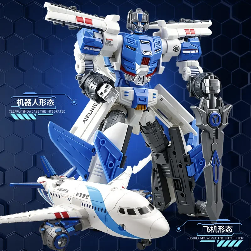 Mech Warrior Mecha Aircraft Model Transformation Action Figure Robot Toys Transport Aircraft High-Speed Train Deformation Toys