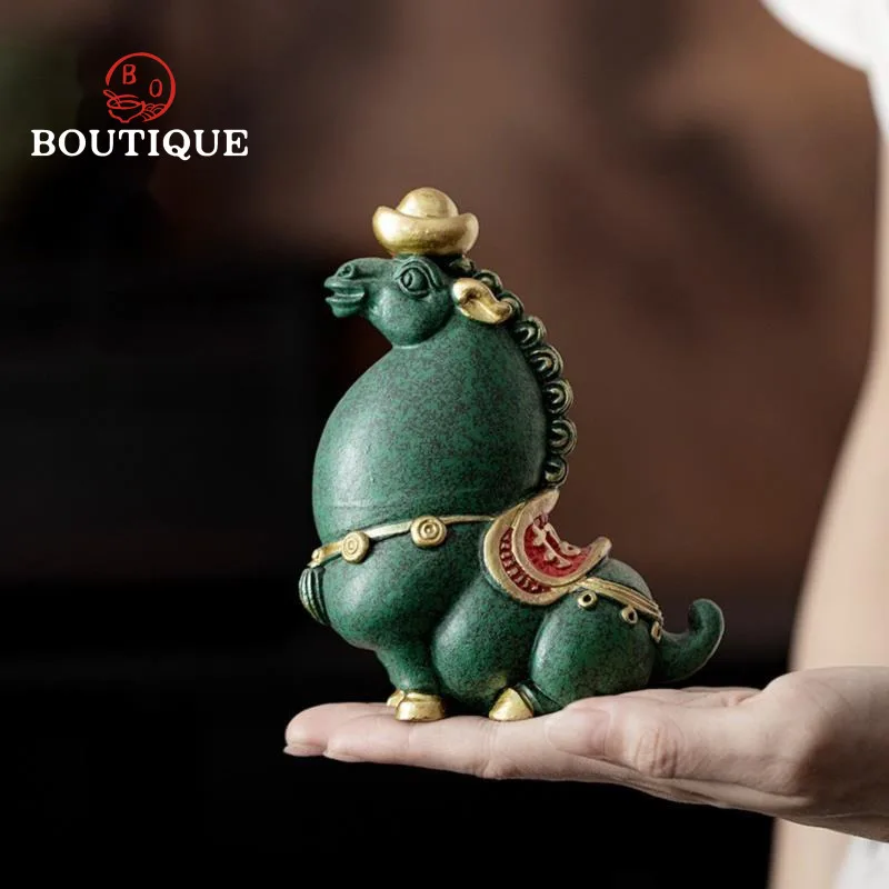 

Синий песчаный камень, чайные лошади, фигурка для чайной церемонии, чайная фигурка Пуэр, Pixiu Pets, Исин, глиняная керамика, японский набор