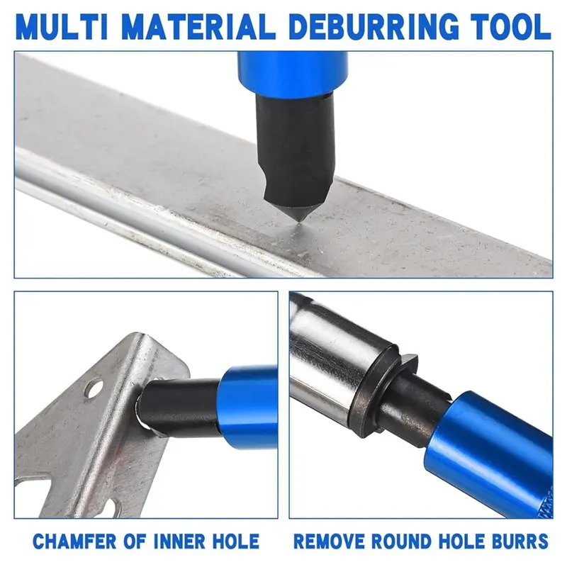 【HOUSEHOLD GOODS】3 Pcs Hand Deburring Tool Kit With 2 Countersink Reamers, 1 Deburring Tool, And 15 High-Speed Steel Swivel Blad