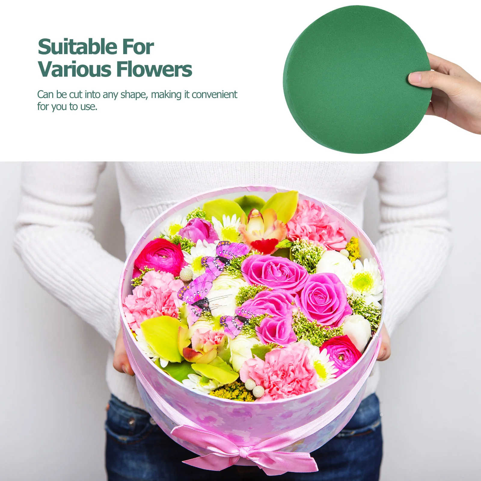 6 قطع من كتل الرغوة الزهرية: طين تشكيلة زهور مستديرة للزهور الاصطناعية الطازجة الاحتفاظ بالمياه رغوة النباتات الخضراء المثالية