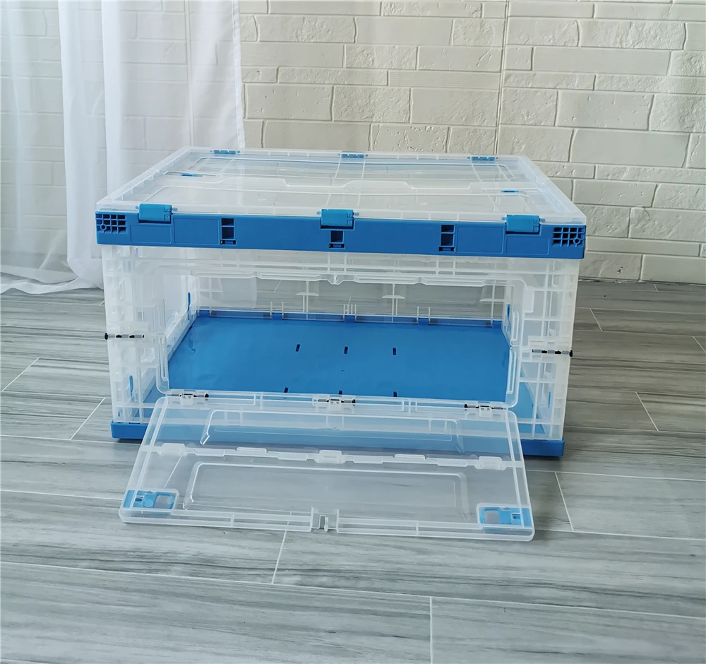 Plastic Storage Folding Transparent Storage Stackable Container Box Boxes with Lid Dividers