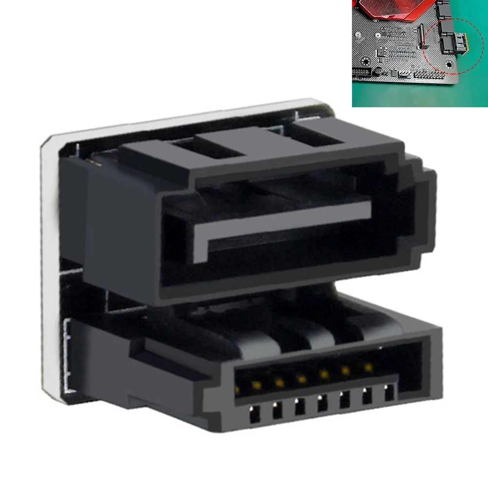 

Motherboard SATA 7PIN Connector Female To Male 180 Degree Angled Steering Adapter 180 Degree Turn Connector Computer Accessories