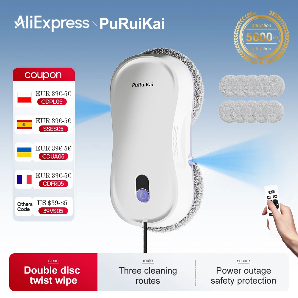 PuRuinKai Распылительная насадка huishoudelijke momentozuiger путемsbediening робота стекло ресигингмашина электрическое стекло ренигина