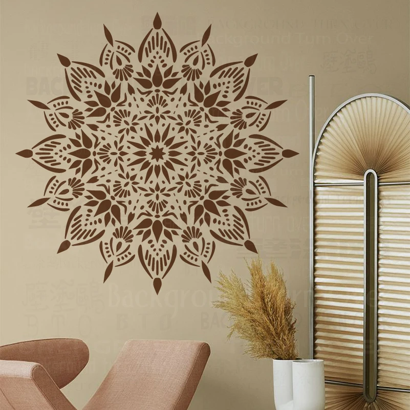 

70cm - 110cm Stencil Wall For Painting Template Furniture Makers To Paint Plaster Big Giant Mandala Round Flower Lotus S288