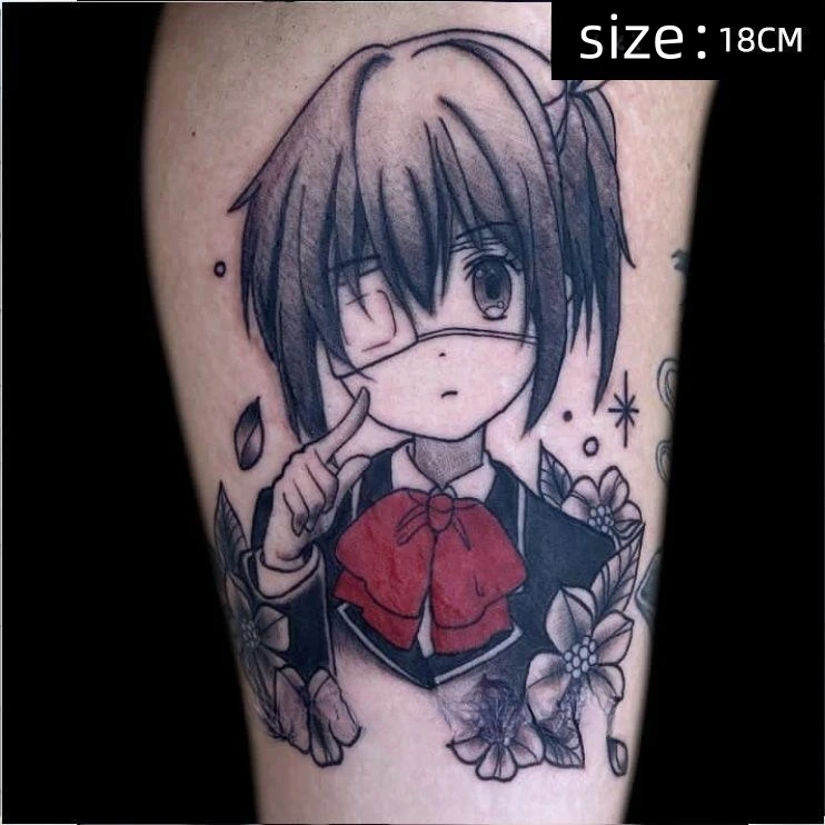 

Love Chunibyo Other Delusio Temporary Tattoos Anime Cartoon Takanashi Rikka Body Art Waterproof Fake Tatoo Sticker for Woman Men