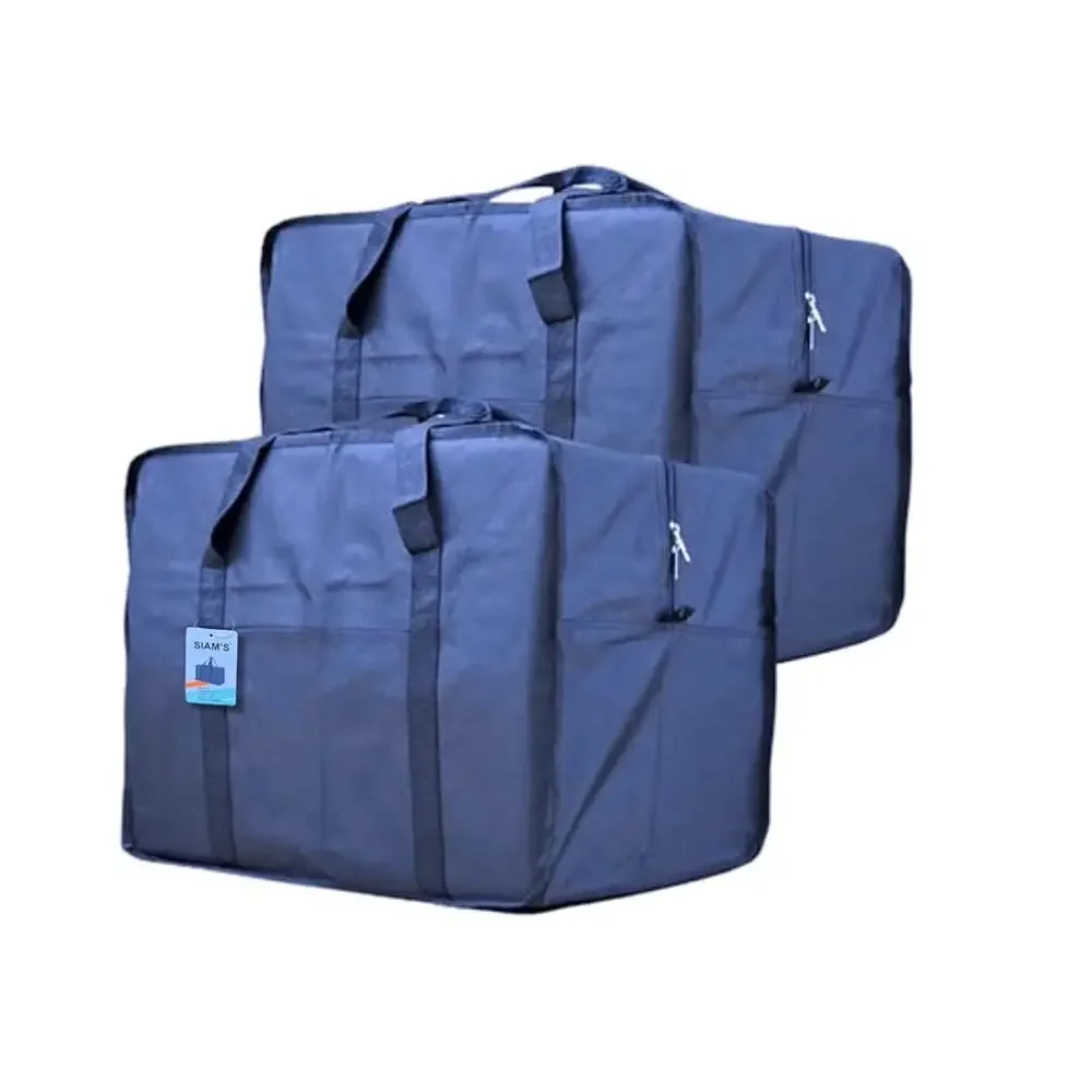 

2 PCS Travel Bag Set, Square Cargo Travel Duffle Bag, Canvas Luggage Tote, TSA Approved, Blue Color, Size 29x24x15.5 in, Hold