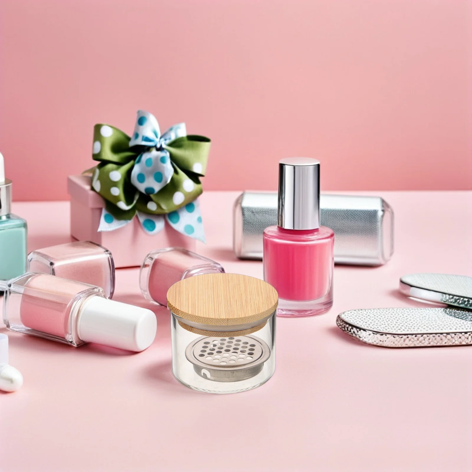 

6Pcs Nail Brushes Washing Cup Thickened Glass Dappen Dish Stainless Steel Mesh Brush Cleaner Professional Nail Art Tool