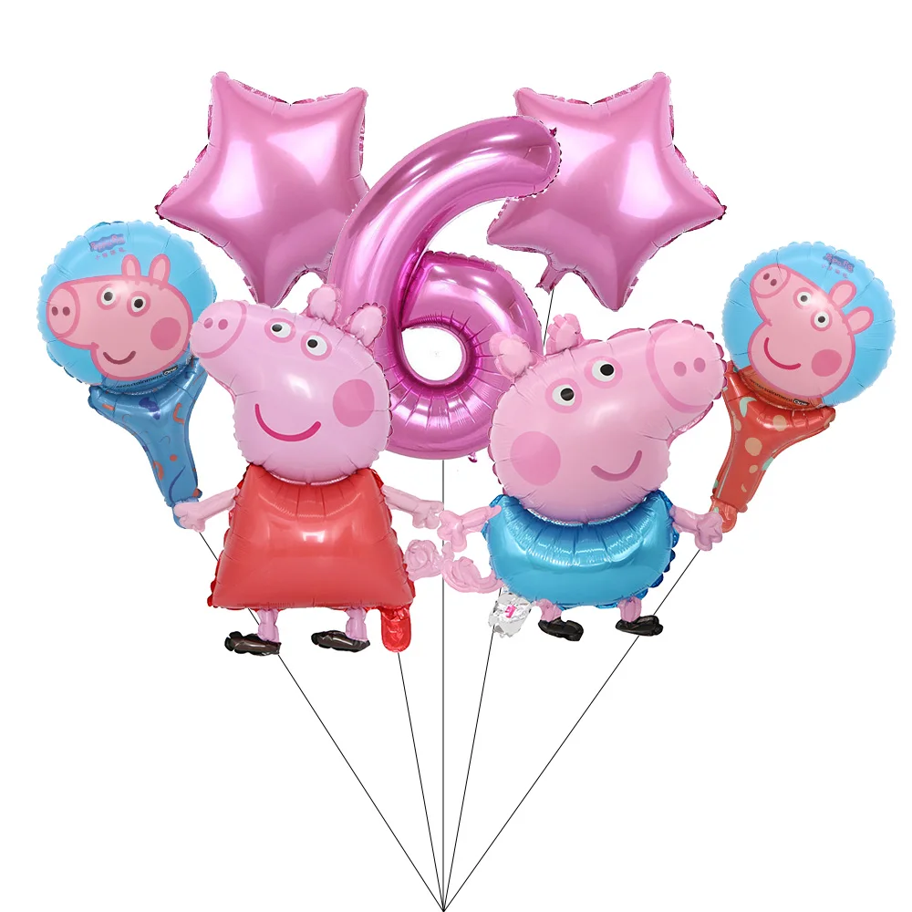 Cartoon Rosa Peppa Pig Geburtstagsparty Dekorations-Set George Pig Partyzubehör Teller Kindergeburtstag Geschenke Babyparty – Detail 7