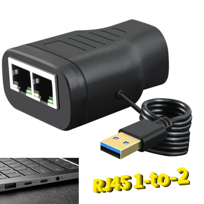 Network Distributor RJ45 1-to-2 Internet Access At The Same Time, Three-way Network RJ45 Three-way Head Network Cable Connection