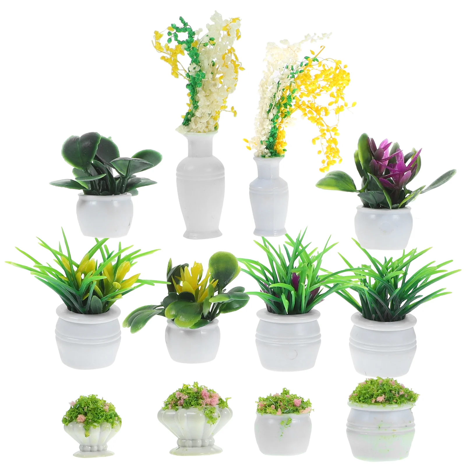 

13 Pcs Dolls House Accessories Garden Mini Flowerpot Model Miniature Faux Plant