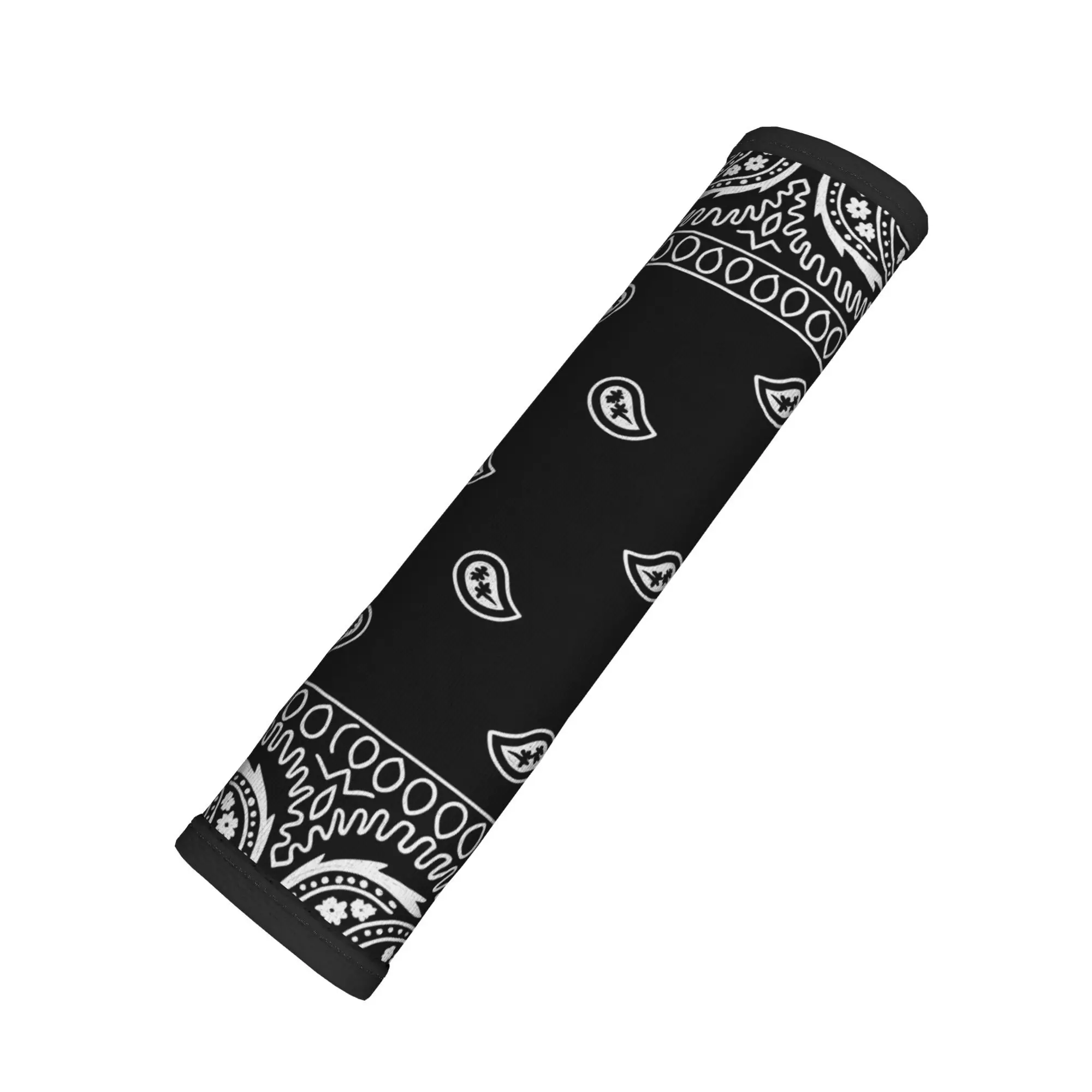 1pc Paisley Pattern: Exquisite Black And White And Paisley Pattern For Textile Printing On Car Seat Belt Covers - Comfortable Sh