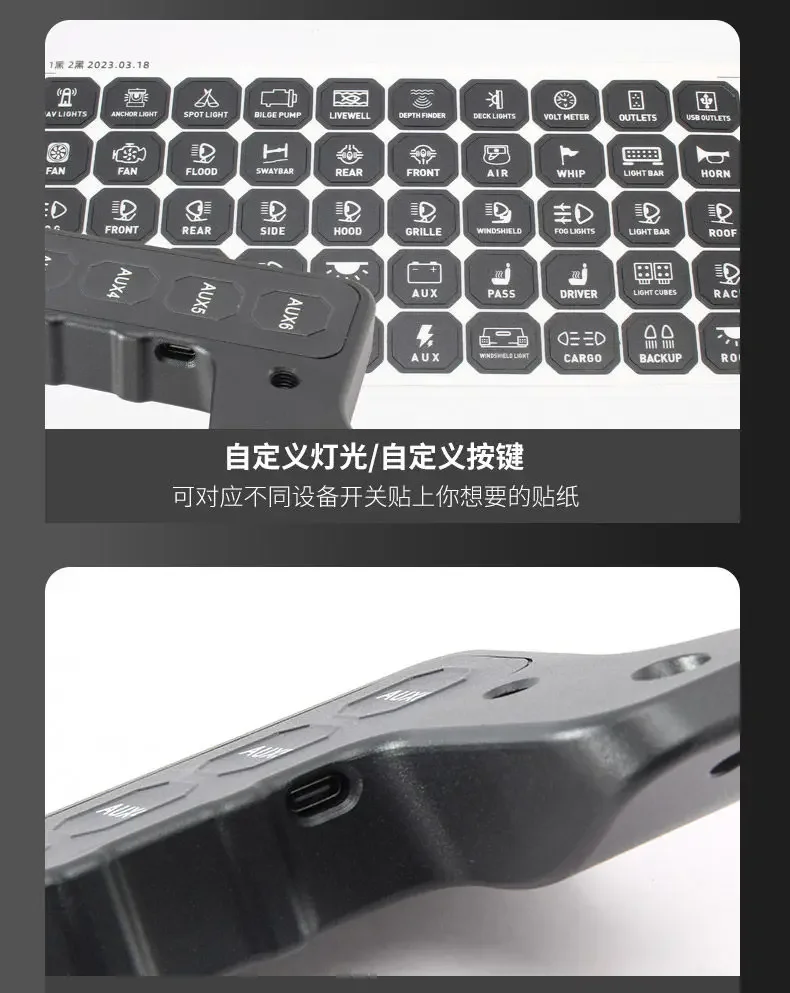 For Toyota LC71 LC76 LC78 LC79 Car A Pillar 6-ways Integrated Handle Switch Wireless Remote Led Spotlight Switch Accessories detail image 7