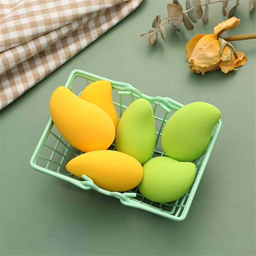 Mango Shaped Makeup Sponge, Cute Fruit Design Beauty Blender, Dry & Wet Dual Use Cosmetic Sponge For Foundation Application