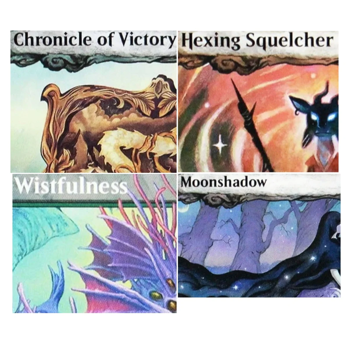 ECL 'Hexing Squelcher/Wistfulness/Vibrance' TCG M Proxy Cards Black High Quality Board Playing Game Trading Cards