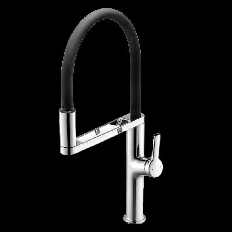 Rubinetto da cucina caldo e freddo, antispruzzo, a induzione, tipo estraibile
