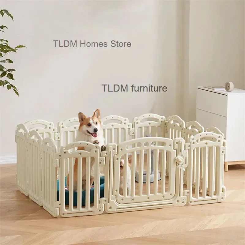 Nordic Indoor Dog Cages Small Medium Dog Cat Cage Villa Dog Kennel Creative Puppy Large Space Dog House with Fenced Pet Supplies