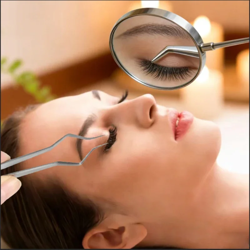 Women Professional V-Lash Extension Tweezers, High-Precision Stainless Steel, Split Eyelash Extensions & Volume Lash Tool,Silver