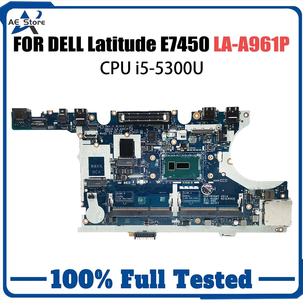 LA-A961P i3-5010U Notebook Mainboard For Dell Latitude 14 E7450 Laptop Notebook Motherboard CN-0420PP 420PP