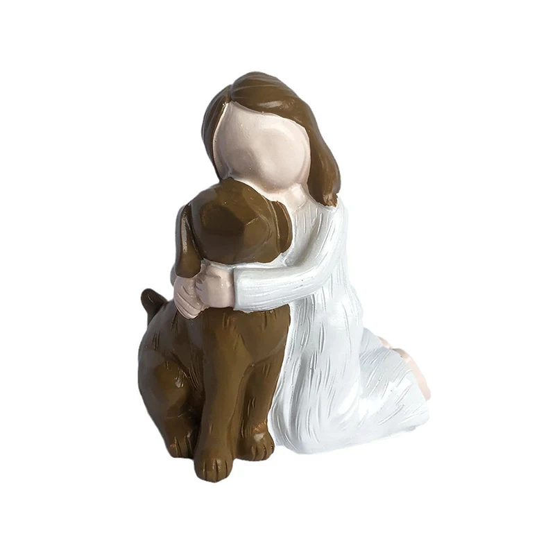 Love My Black Dog Figurines Statues Black Dog Angel Friendship Remembrance Gifts Office Home Desktop Decor Gifts For Dog Lovers