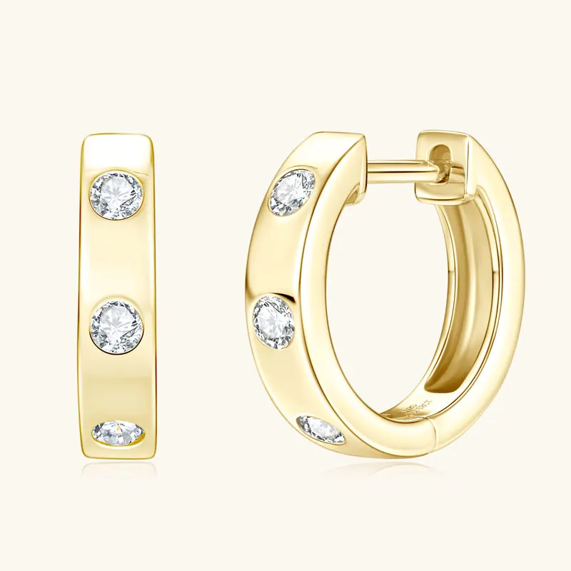 

Anziw 2026 New 2.5mm D Moissanite Hoop Huggies Earrings 925 Silver for Women S925 Trendy Fine Jewelry Certified lab Diamond Gift
