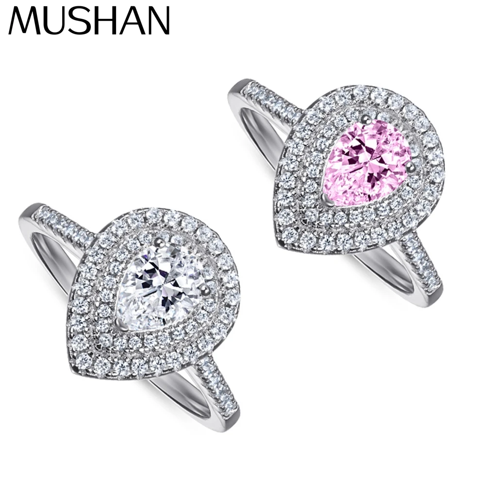 

MuShan Jewelry 925 Sterling Silver Rings Bands Engagement Ring 7A Cubic Zirconia Women Valentine Delicate Women Gift