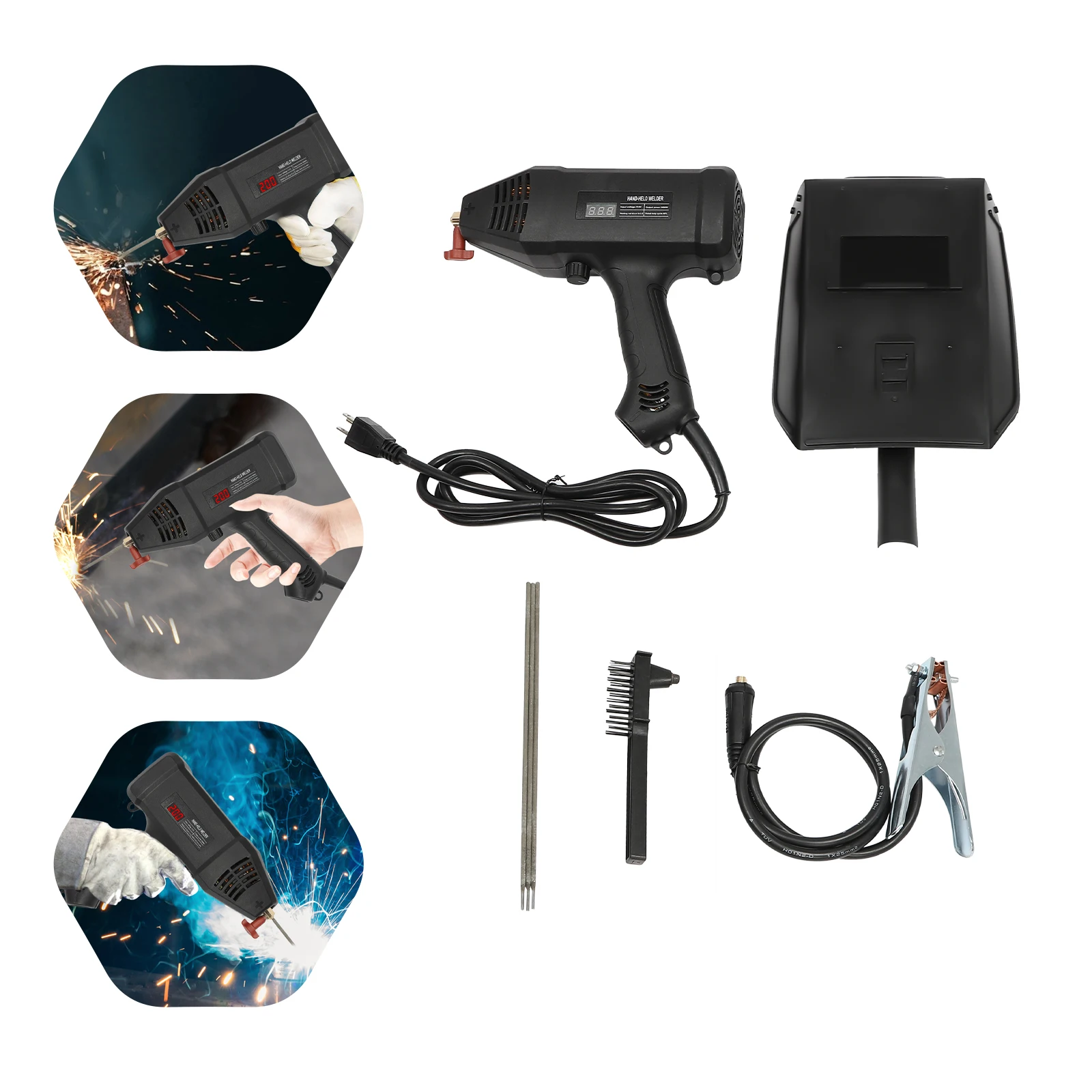 110V 3000W Electric Welder Handheld Welding Machine Kit Digital Stick Welder Gun