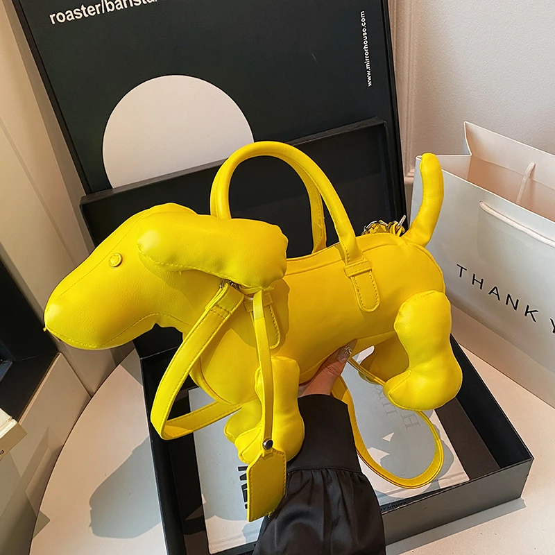 

2026 New Creative Personality Crossbody Bags PU Dog Shape Cartoon Funny Women's Handbags Sense of Luxury Versatile Bags