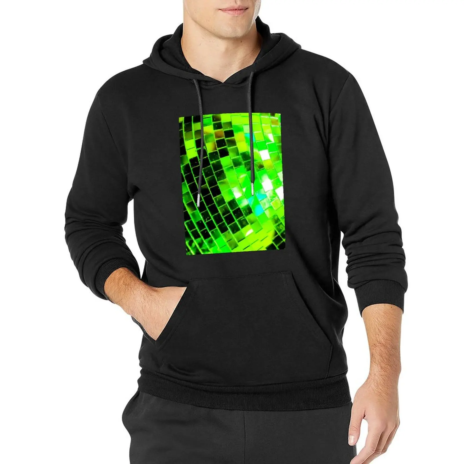 

Funky Green Disco Ball Pullover Hoodie men's clothes men's coat men clothes mens clothes tracksuit