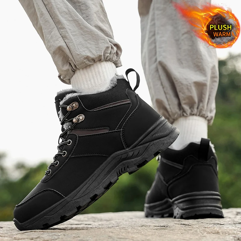 Men boots New Winter Slippers Warm Men Shoes Waterproof Non-Slip Plush Sneakers Male tenis shoes Boots Men Sneakers Winter
