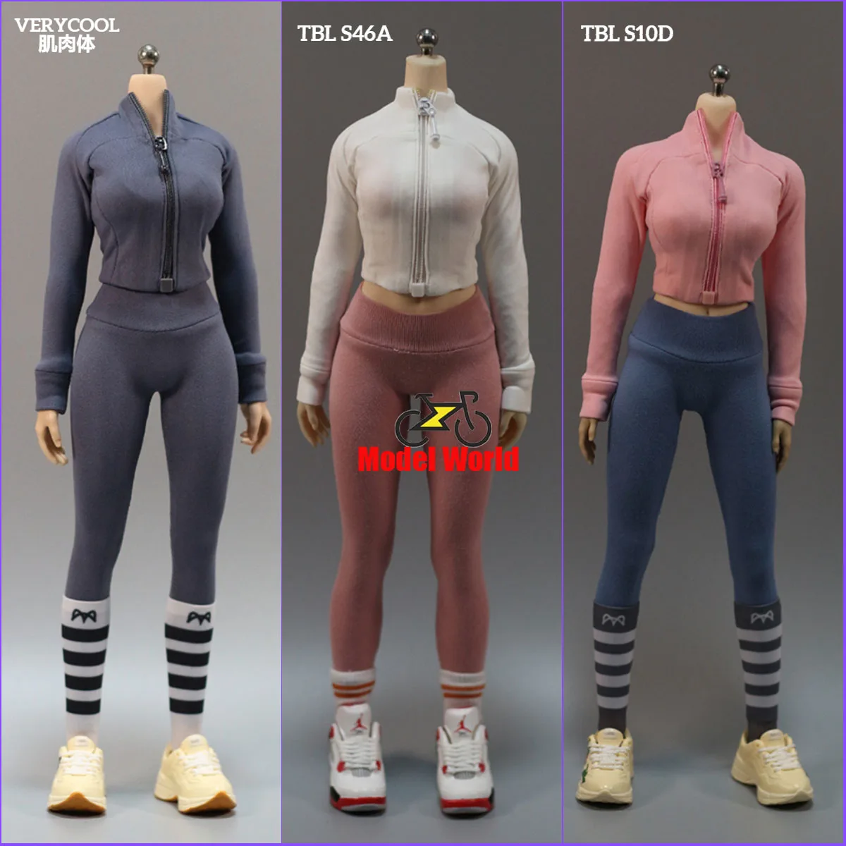 1/6 Scale female clothes sportswear tights coat fit 12'' TBLeague JIAOU  action figure body model