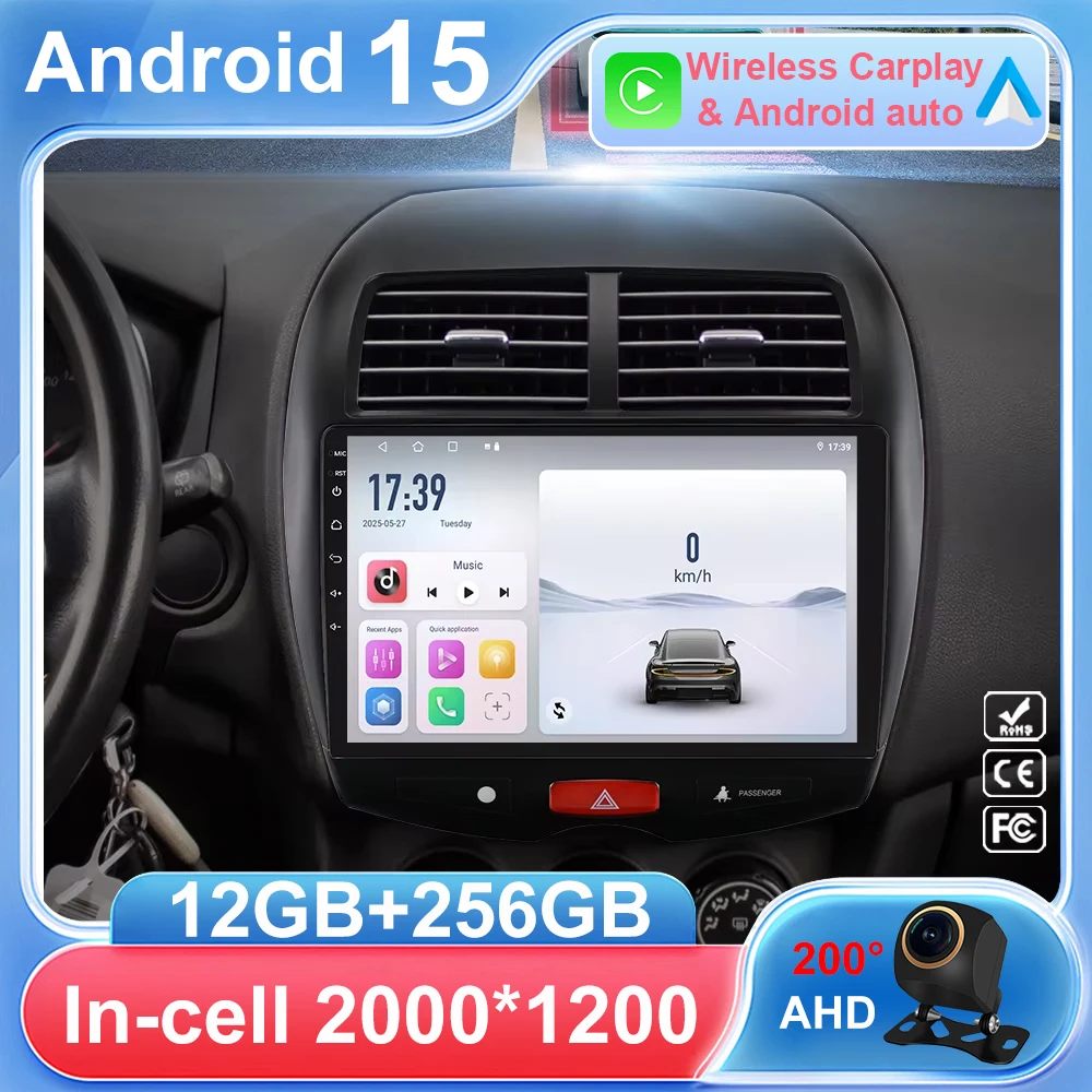 

Android 15 Car Radio For Mitsubishi ASX 1 2010-2016 2K QLED Stereo Multimedia Video Player GPS AI Voice CarPlay Head Unit 4G DSP
