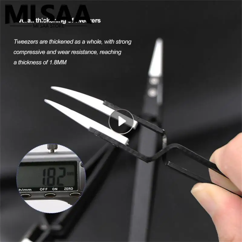 Precision Collet Anti-magnetic Ceramic Tweezers Electronic Tweezers Anti-skid Stainless Anti-acid