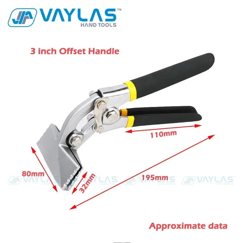 Sheet Metal Hand Seamer 3 Inch 6 Inch Straight Jaw Manual Metal Bender Tool Offset Handle Hand Seamer Folding Bending Pliers